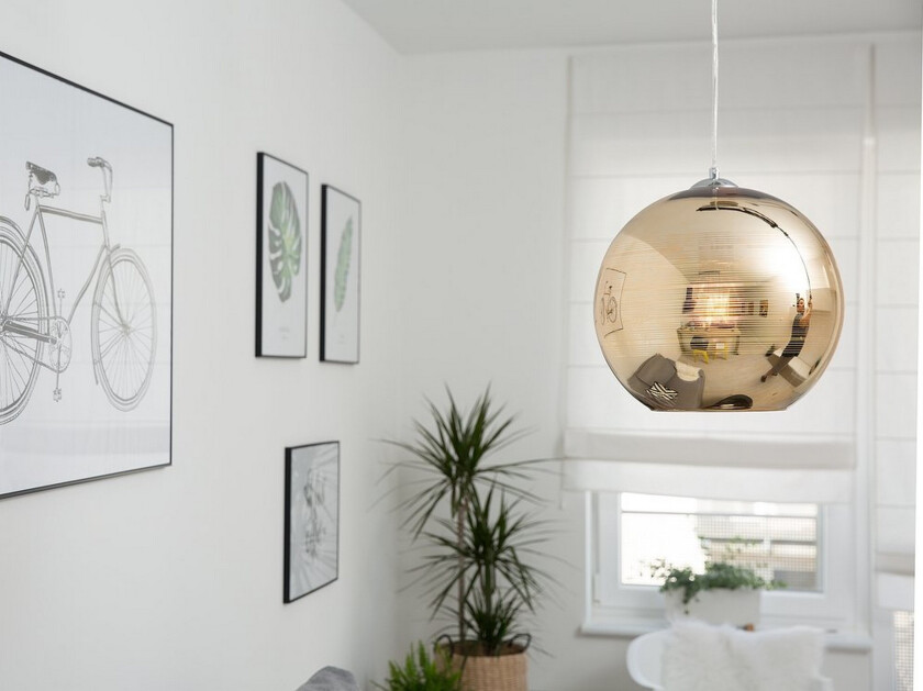 Pendel Gull Glass Rund Form 1 Lys Moderne