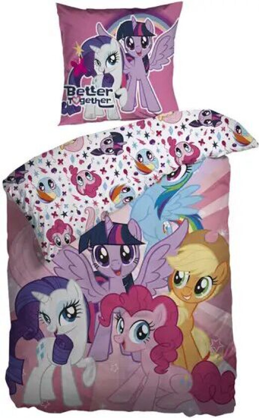 Økologisk sengetøy - 140x200 cm - Sengesett med My little pony - 100% økologisk bomull