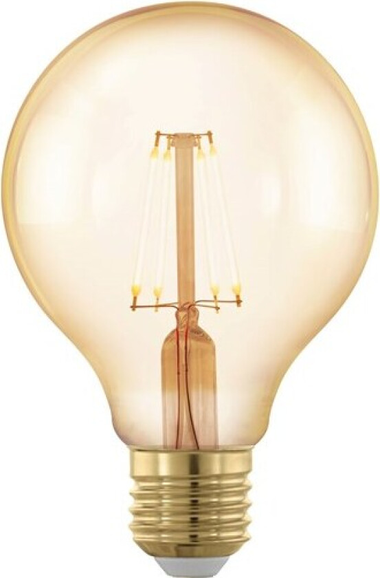 Eglo - LED-filamentlyspære - form: G80 - E27 - 4.5 W (ekvivalent 35 W) - klasse F - varmt hvitt lys - 2200 K