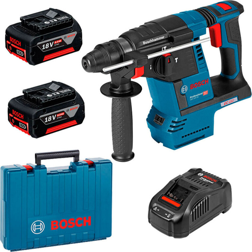 BORING OG SKIFTE HAMMER SDS-PLUS 18V 2,6J 2x6,0Ah LI-ION EC L-BOXX GBH 18V-26