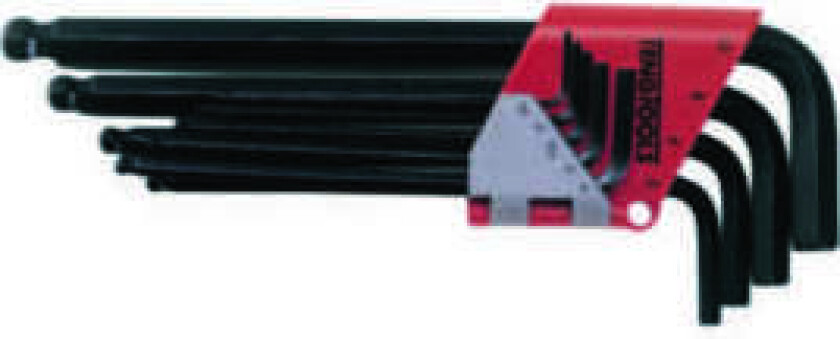 unbrakonøkler type L 5/64 - 3/8" med kule 9 stk. (112260203)