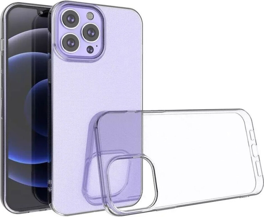 iPhone 13 Pro Max Crystal Clear Fleksibel Plast Deksel - Gjennomsiktig