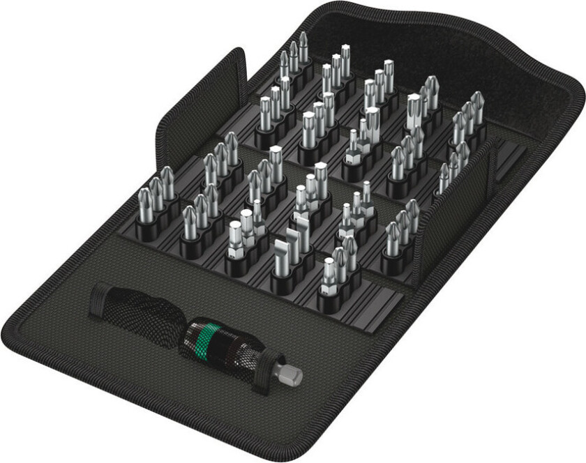 Bit-Safe 61 Universal 1, Støpselsett, 1/4", Metrisk, 61 hoder, PH1, PH2, PH3, PZ1, PZ2, PZ3, 25 mm