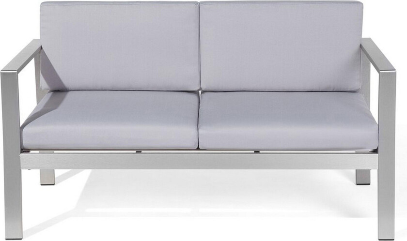 Hagesofa Lysegrå Aluminium 2-Seters Puter Utendørs