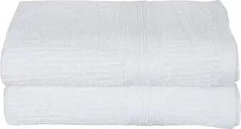 Håndklær - 2 stk. 50x100 cm - Hvit - 100% bomull -
