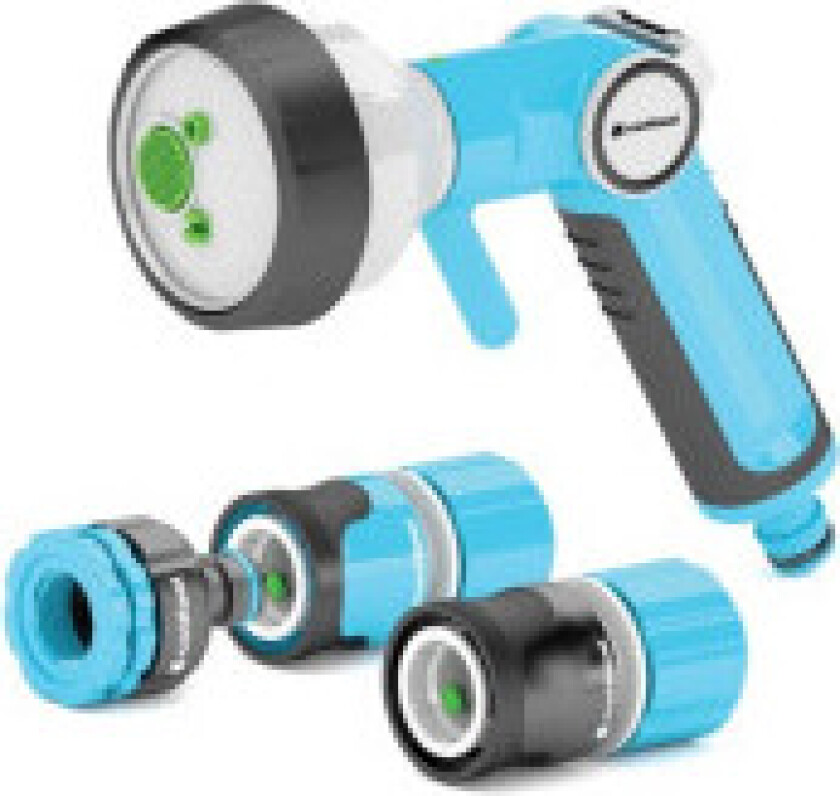 CELLFAST Ergo, Multifunksjonell sprinkler, 6 stang, Sort, Blå, Hvit
