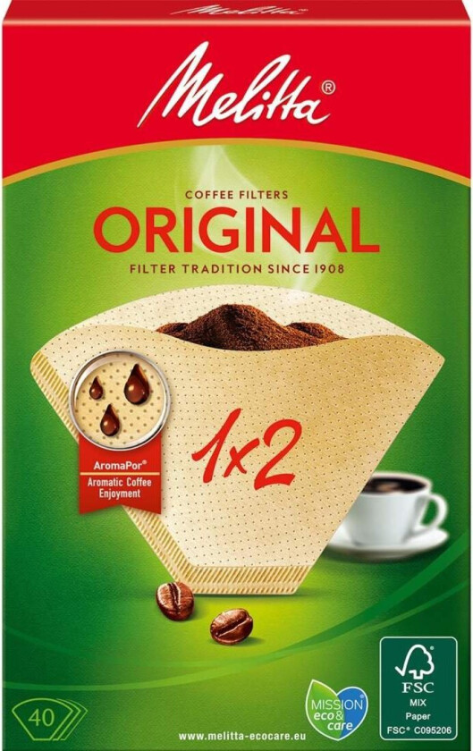 Bilde av Kaffefilter 1X2 40pack (Obs 18