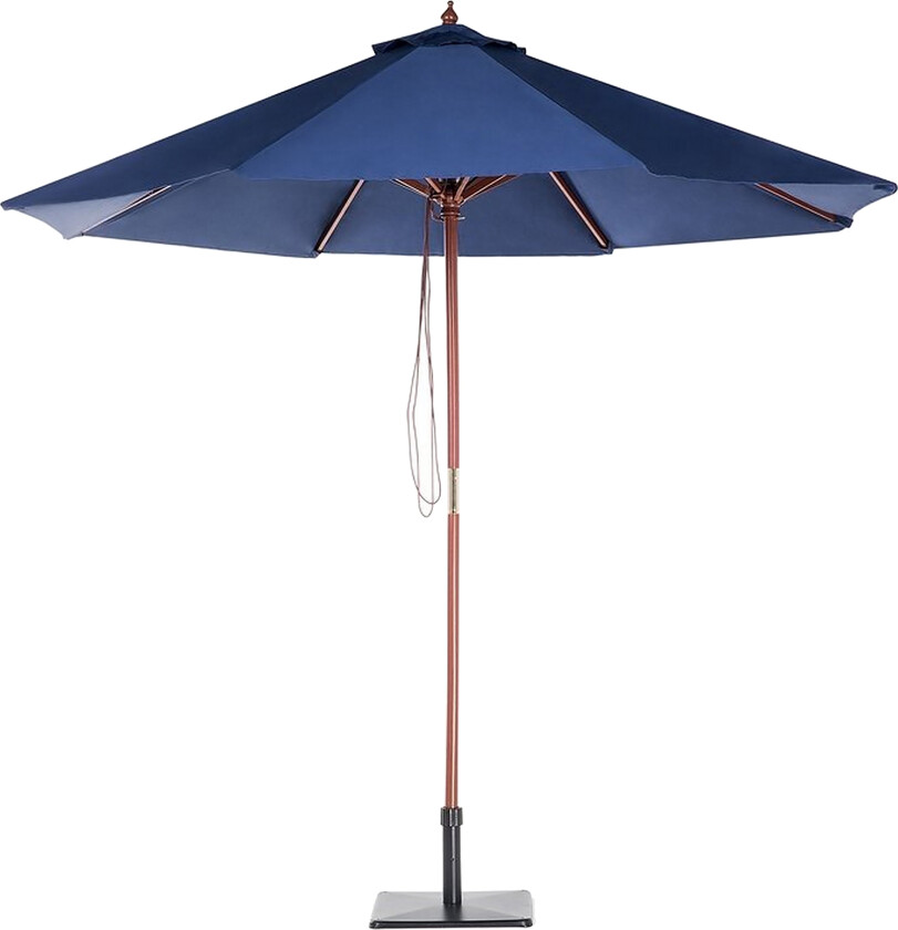 Hageparasoll Blå Stoff ø 270 x 254H cm Bjørkestang Sammenleggbar Utendørs Moderne