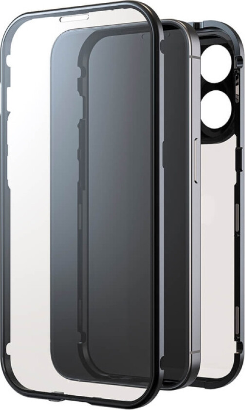 Phone Case 360° Glass Transp/Black - iPhone 15 Pro