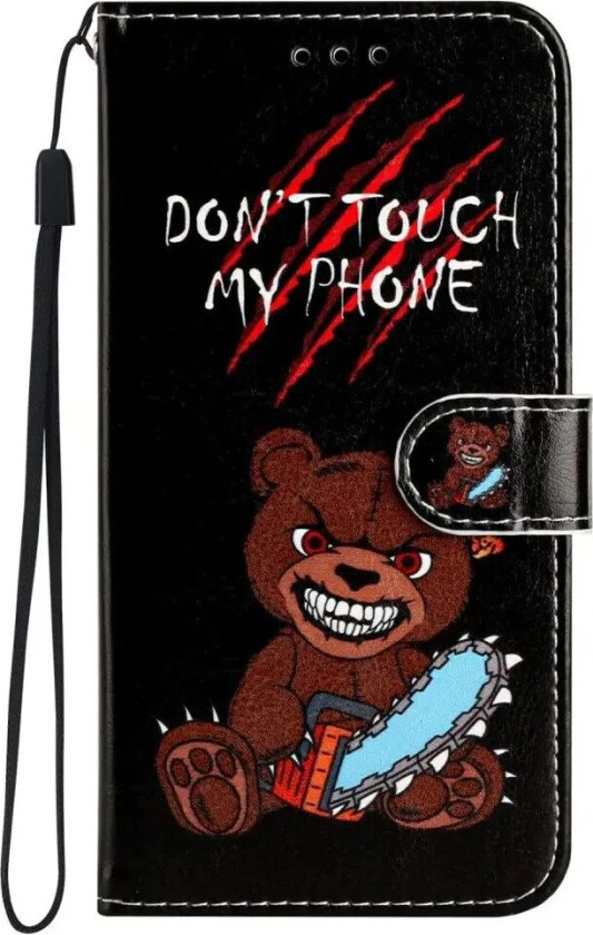 Samsung Galaxy S24 Kunstskinn Flipdeksel m. Lommebok og Stropp - "Don't Touch My Phone"