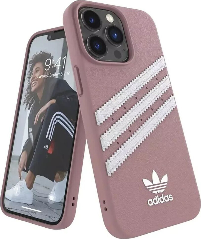 iPhone 13 Pro 3-Stripes Snap Deksel - Rosa / Hvit