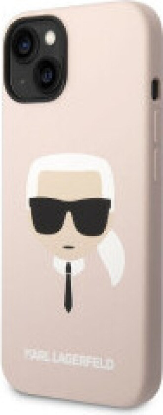 Karl Lagerfeld Silikon Ikonik Karl`s Head MagSafe - iPhone 14-deksel (rosa)