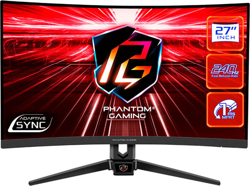 Phantom Gaming PG27F15RS1A - LED-skjerm - gaming - kurvet - 27" - 1920 x 1080 Full HD (1080p) @ 240 Hz - VA - 300 cd/m² - 3000:1 - HDR10 - 1 m