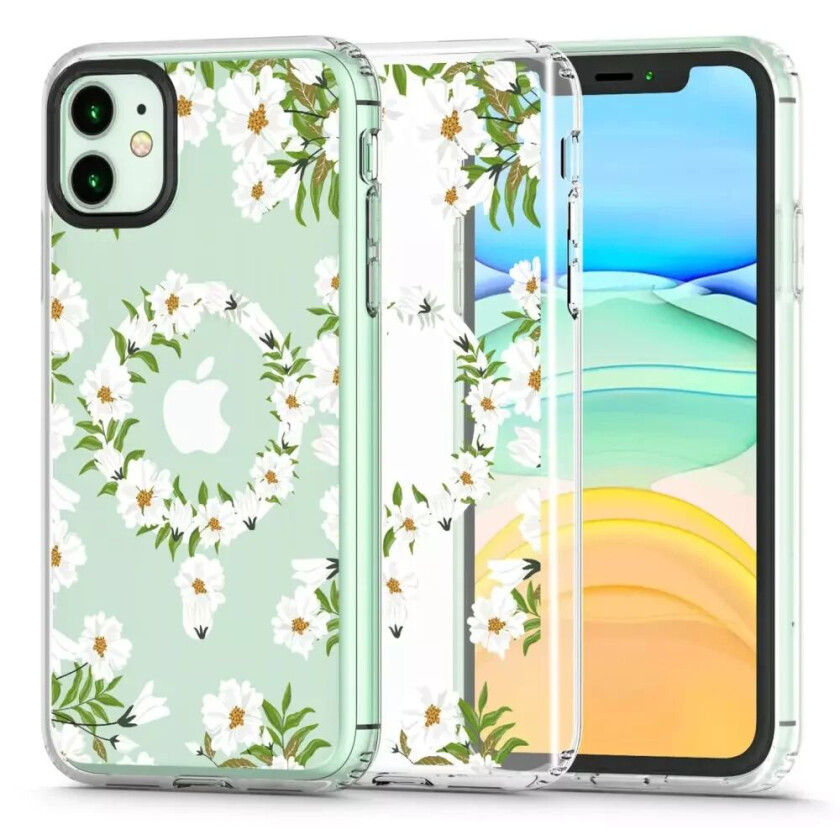 Tech-Protect iPhone 11 Tech-Protect MagMood Deksel - MagSafe Kompatibel - White Daisy