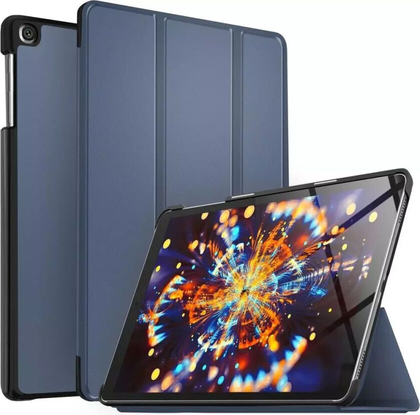 Samsung Galaxy Tab A 10.1" (2019) Tri-Fold Skinndeksel med Stativfunksjon - Mørkeblå