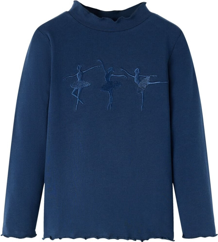 T-skjorte for barn med lange ermer marineblå 104