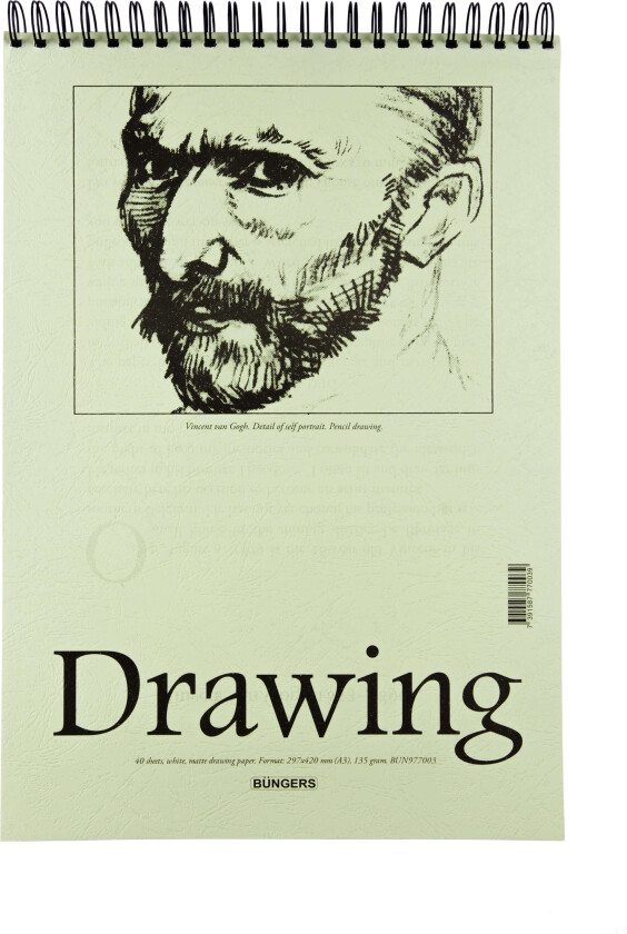 Tegneblokk A3 135g 40 ark Bungers