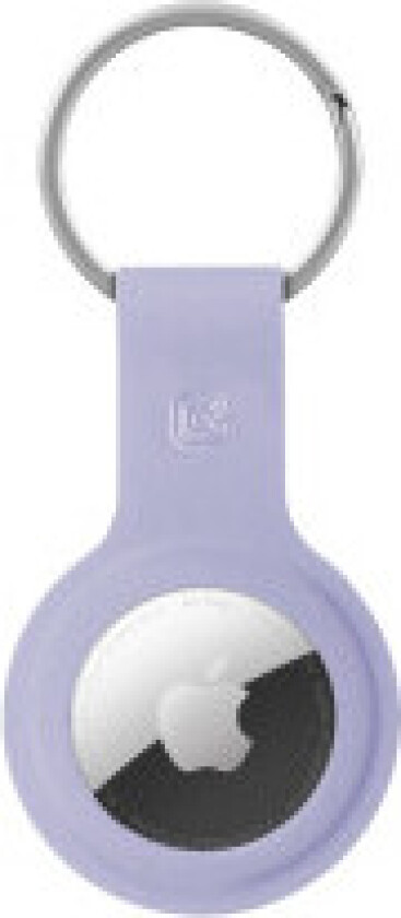 Crong silikonetui med nøkkelring - Beskyttende etui for Apple AirTag nøkkelring (lavendel)
