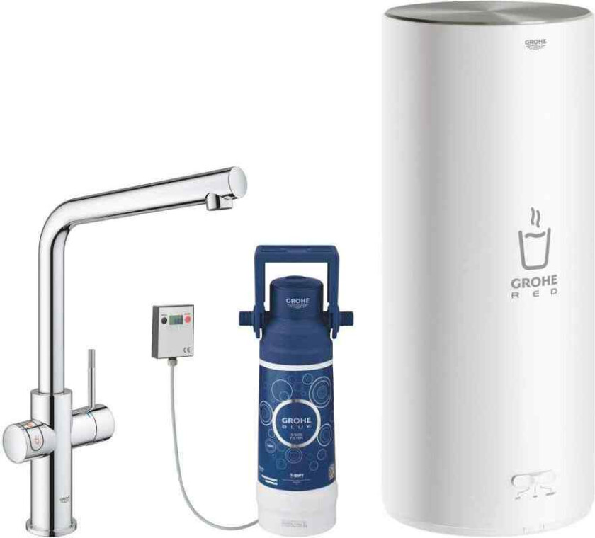 Kjøkkenkran med integrert vannkoker Grohe Red LL Duo L-Pip EU Krom