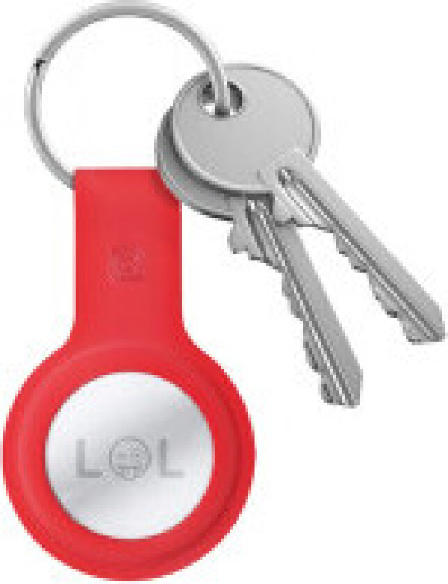 Crong silikonetui med nøkkelring - Beskyttende etui for Apple AirTag nøkkelring (rød)