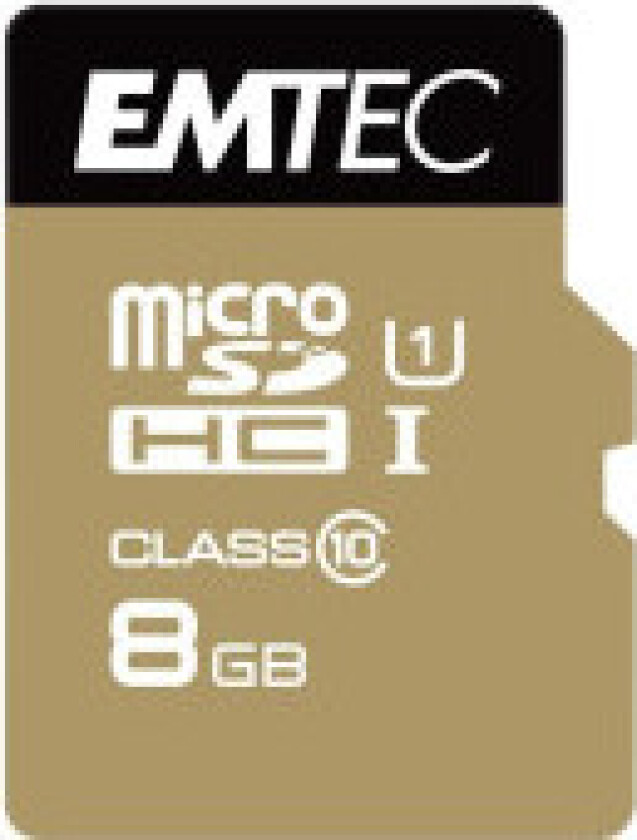 MicroSDHC 8GB EMTEC +Adapter CL10 EliteGold UHS-I 85MB/s Blister