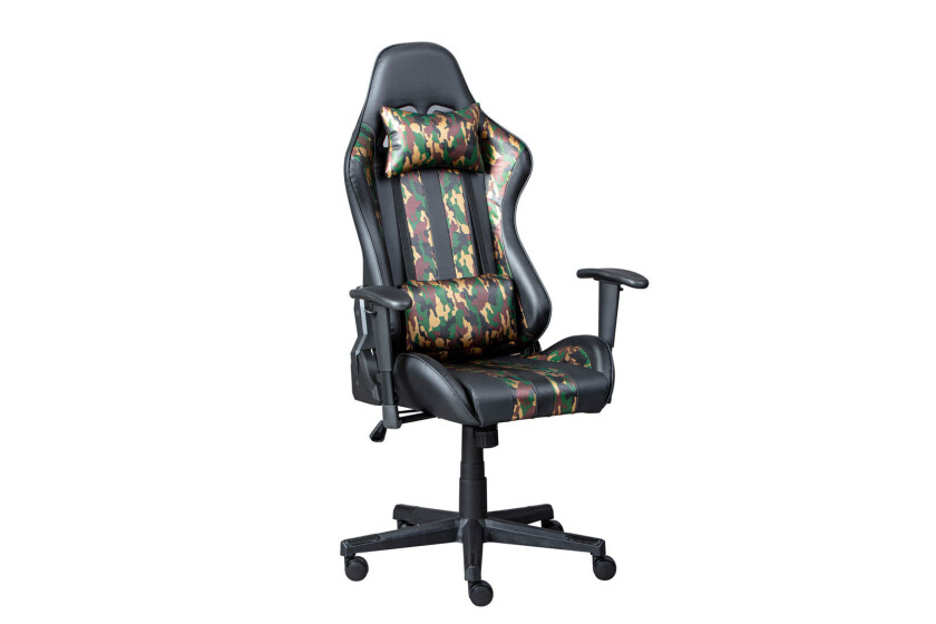 ActionHero kontorstol med pute og lenestøtte kamuflasje.