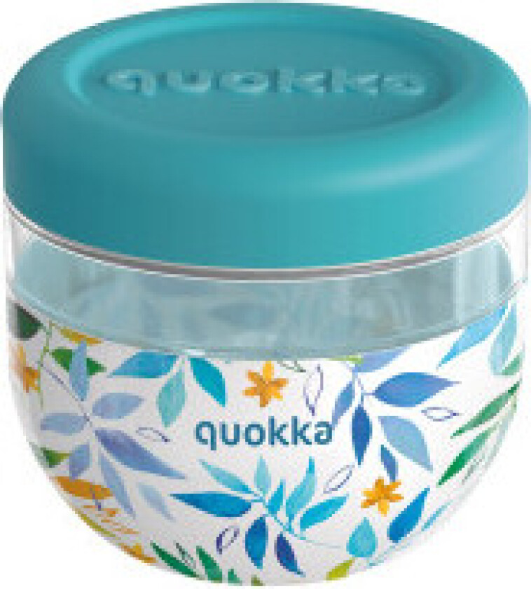 Quokka Bubble Food Jar - Plastmatbeholder / matboks 770 ml (Akvarellblader)