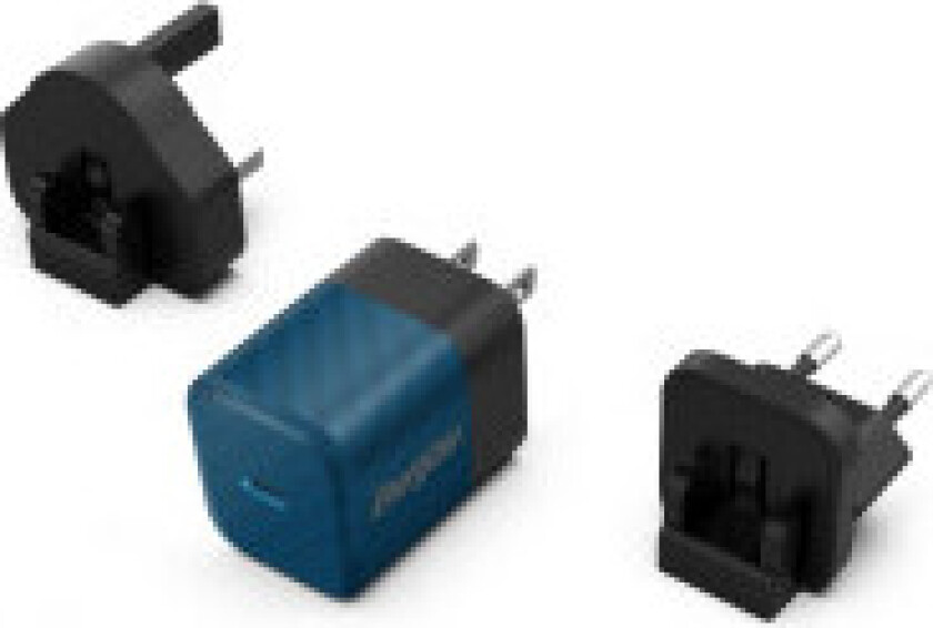 Energizer Ultimate - Multiplug EU / UK / US GaN 20W PD nettlader (blå)