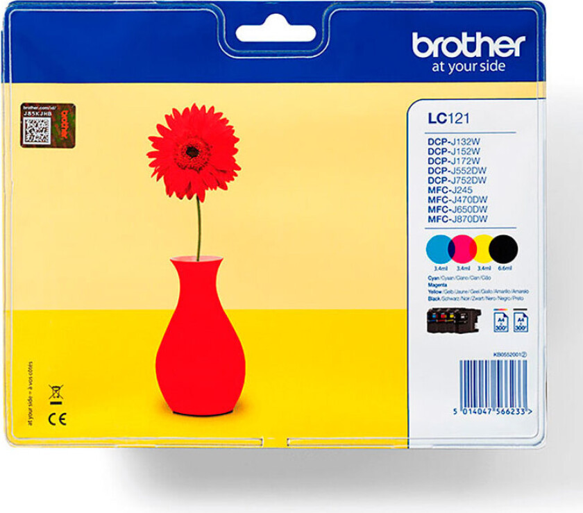 Originale Blekkpatroner Brother LC-121VALBP Svart