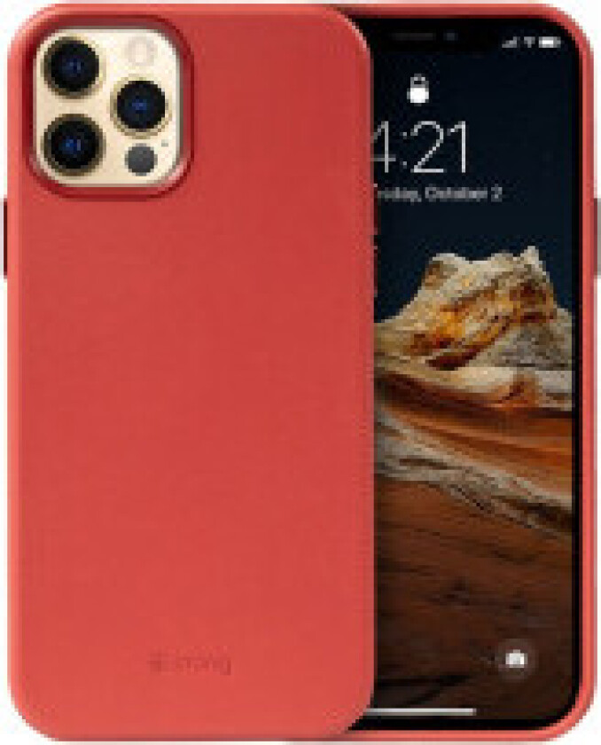 Crong Essential Cover - Lærveske til iPhone 12 Pro Max (rød)