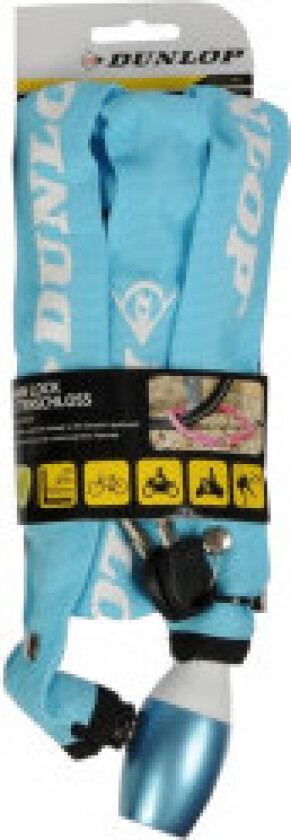 Dunlop - Sykkellås med kjedelås 120 cm (blå)