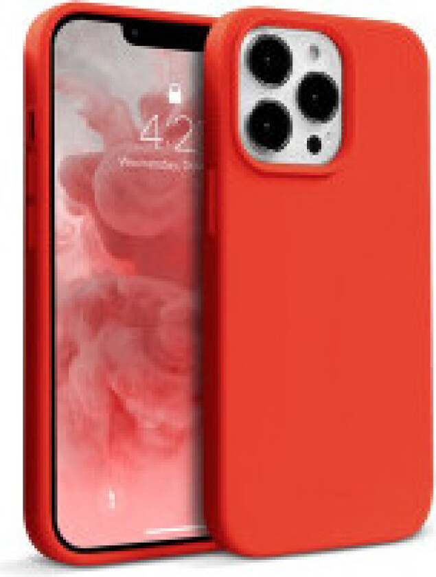 Crong Color Cover Flytende silikondeksel til iPhone 13 Pro Max (rød)