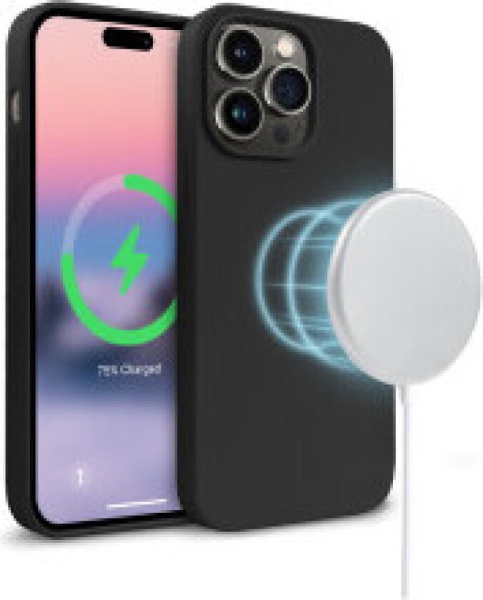 Crong Color Cover magnetisk deksel til iPhone 14 Pro Max (svart)