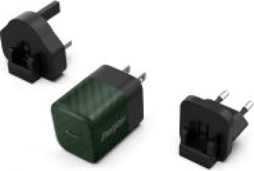 Energizer Ultimate - Multiplug EU / UK / US GaN 20W PD nettlader (grønn)