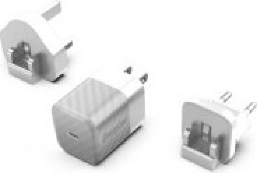 Energizer Ultimate - Multiplug EU / UK / US GaN 20W PD nettlader (sølv)