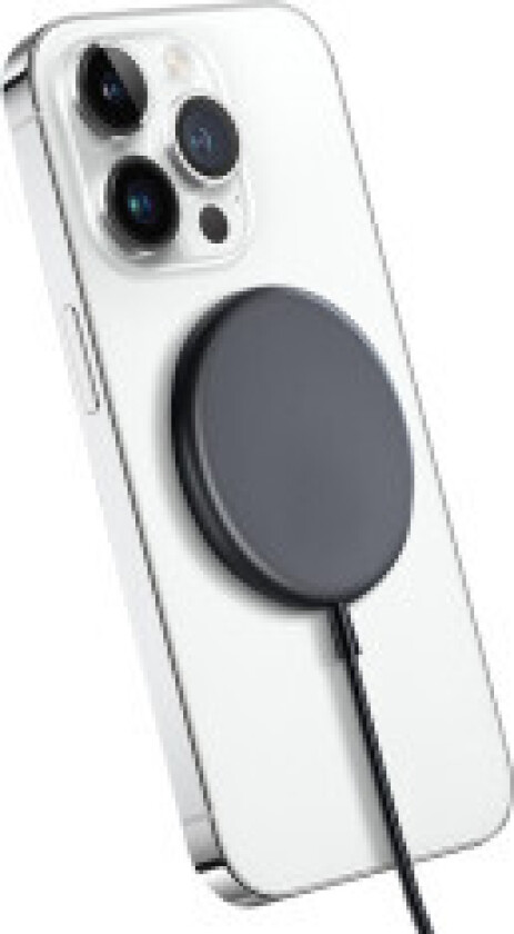 Crong MagSpot - Trådløs lader i aluminium MagSafe (Graphite)