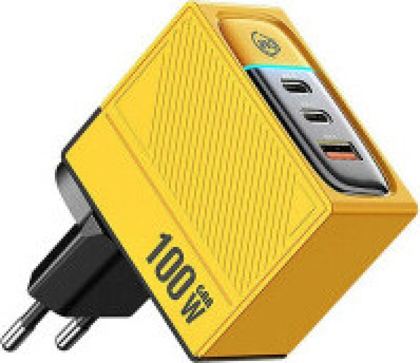 WEKOME WP-U155 Tint Series - 2x USB-C & USB-A superrasklader GaN 100W (gul)