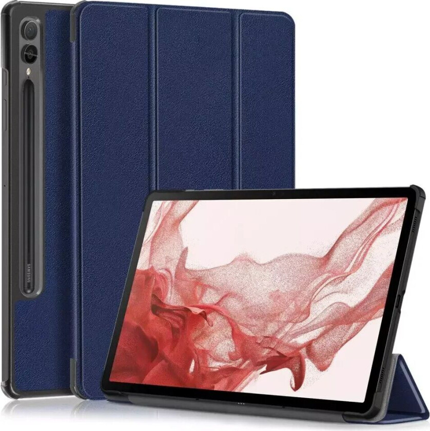 Samsung Galaxy Tab S9 Tri-Fold Skinn Deksel m. Stativfunksjon - Blå