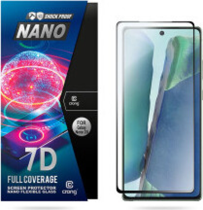 Crong 7D Nano fleksibelt glass – full dekning hybrid skjermbeskytter 9H Samsung Galaxy Note 20