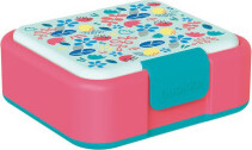 Quokka Twist Kids - Dobbelvegg plastmatbeholder / matboks (Blomster)