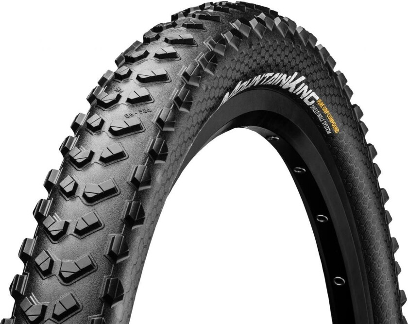 Bilde av CONTINENTAL Mountain King ShieldWall Folding tire (58-622) Black/black, PureGrip, PSI max:3,8 (bar), ShieldWall System, Weight:815 g