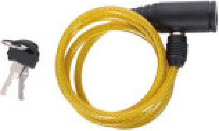 Dunlop - Nøklet spiral sykkellås (gul)