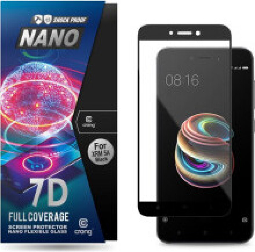 Crong 7D Nano fleksibelt glass – full dekning hybrid skjermbeskytter 9H Xiaomi Redmi 5A