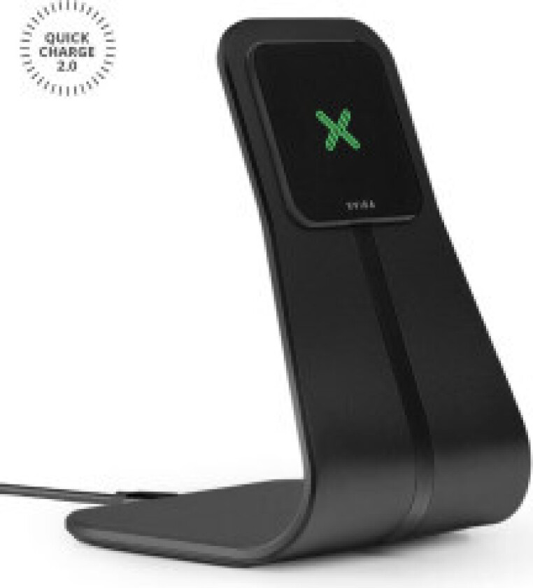 Fast Charging Bordstativ - Trådløs lader med magnetisk holder, aluminium (QC 2.0)