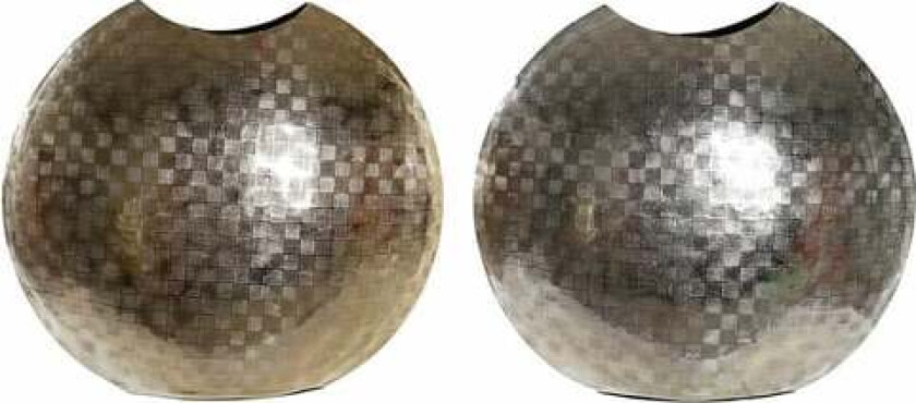 Vase DKD Home Decor 37 x 14 x 33 cm Sølvaktig Gylden Aluminium Moderne (2 kvanta)