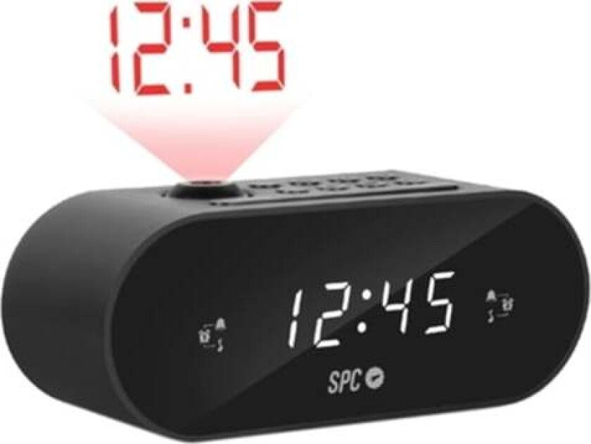 Bilde av Radio vekkerklokke med LED-projektor SPC 4586N Sort