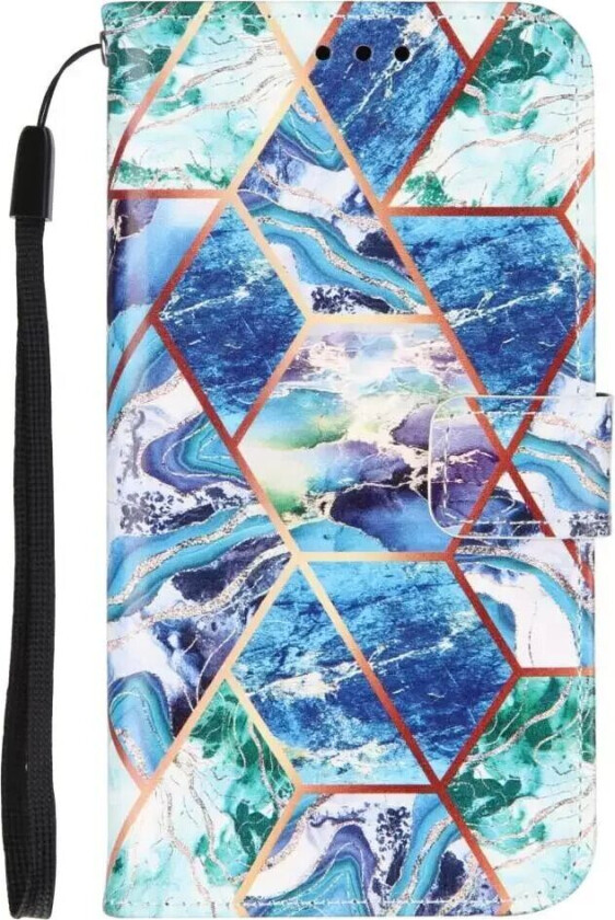 Samsung Galaxy A51 5G Marmor Deksel m. Lommebok - Blå