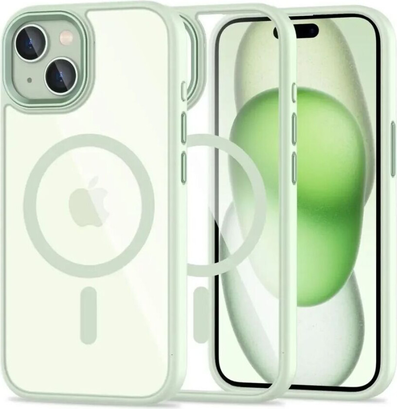 iPhone 15 Tech-Protect Magmat Deksel - MagSafe Kompatibel - Gjennomsiktig / Grønn