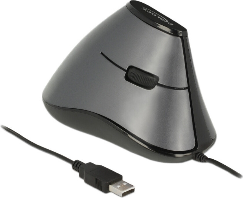 - vertical mouse - USB - grey black - Vertical mouse - Optisk - 5 - Svart