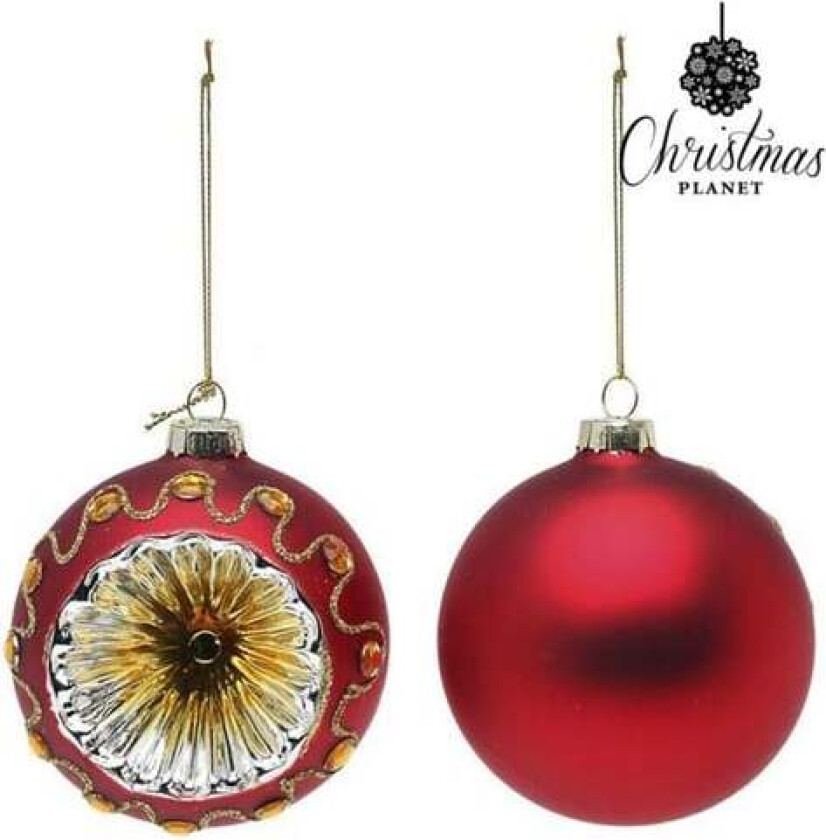 Juletrekuler 8 cm (2 uds) Glass Rød